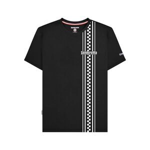 Lambretta Mens Striped Two Tone T-Shirt / Black